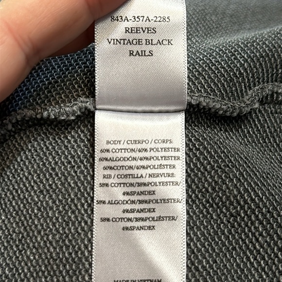 Rails Signature Sweatshirt Vintage Black/Gray Rainbow Lettering Women’s M Terry - Picture 11 of 12
